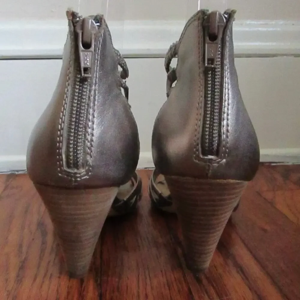 Seychelles Bronze Leather Strappy Heel Sandals Size 6 She's Got The Moves